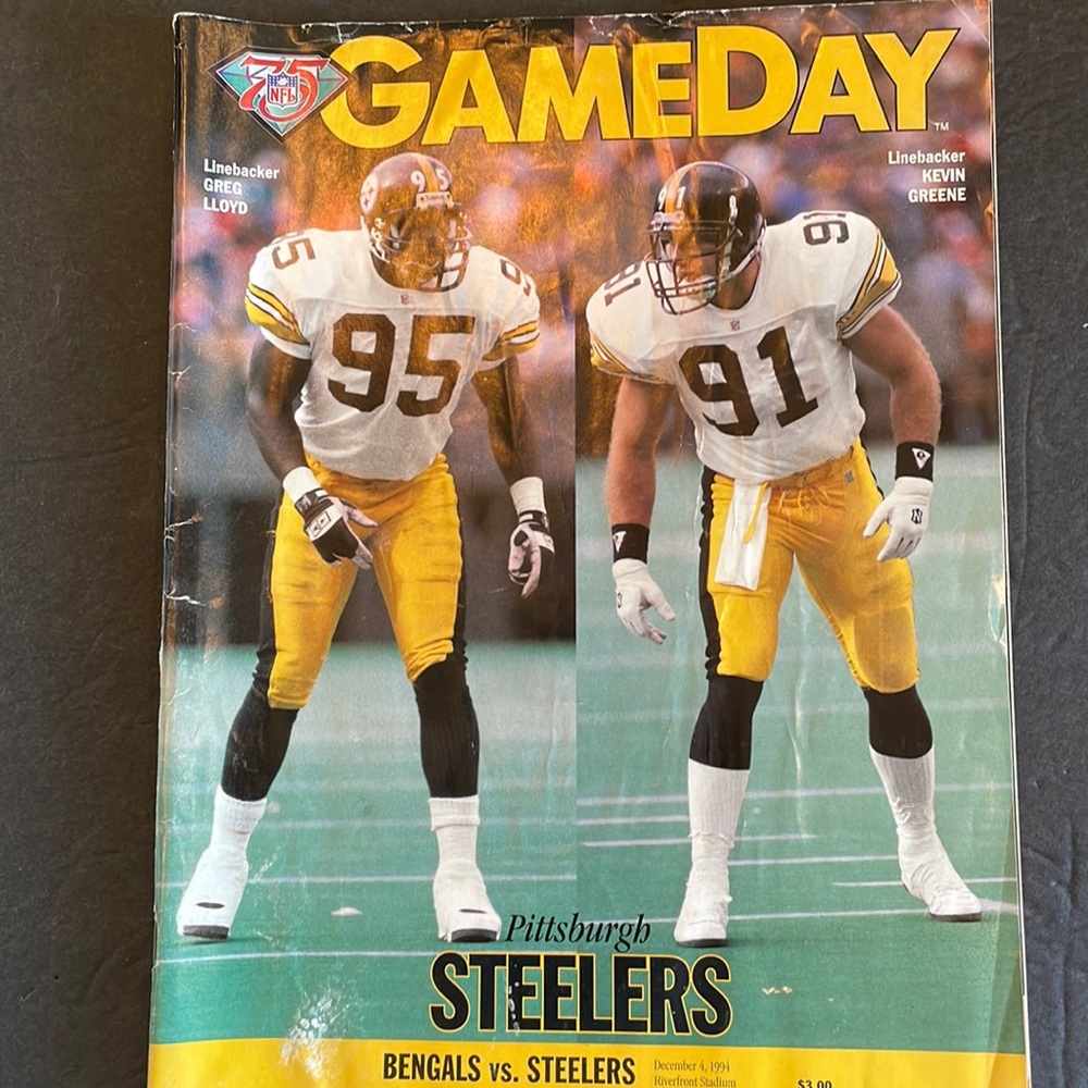 Pittsburgh Steelers versus Cincinnati Bengals December 4, 1994 game day magazine